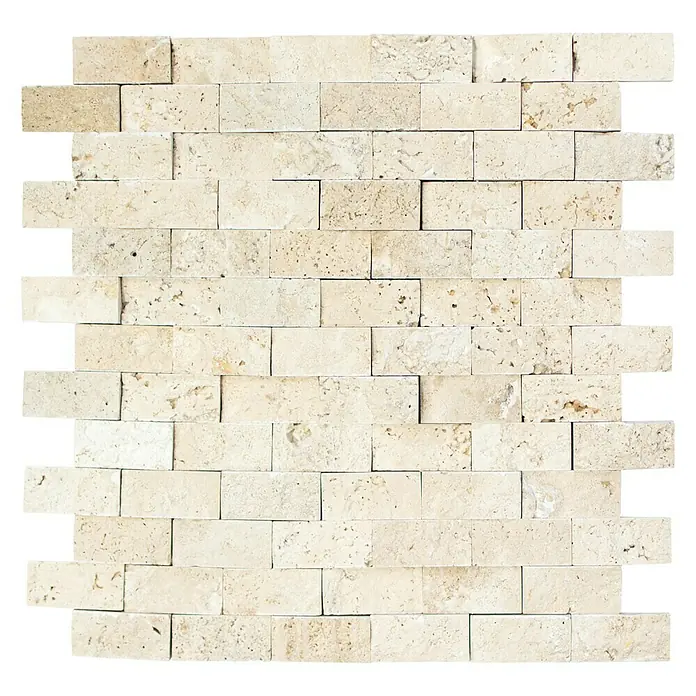 Mosaikfliese Brick Splitface X3D 46248 - 30,5 x 29 cm, Creme, Matt - Ansicht von oben