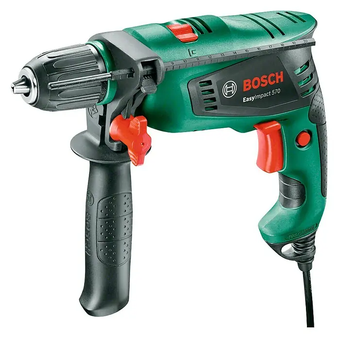 Bosch Schlagbohrmaschine EasyImpact 570 - 570 W, Leerlaufdrehzahl: 50 U/min - 3.000 U/min, Schlagzahl: 33.000 /min