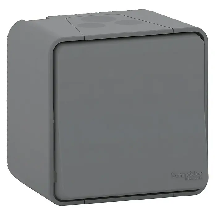 Schneider Electric Pulsador Mureva Styl - Gris, Montaje en la pared, 10 A