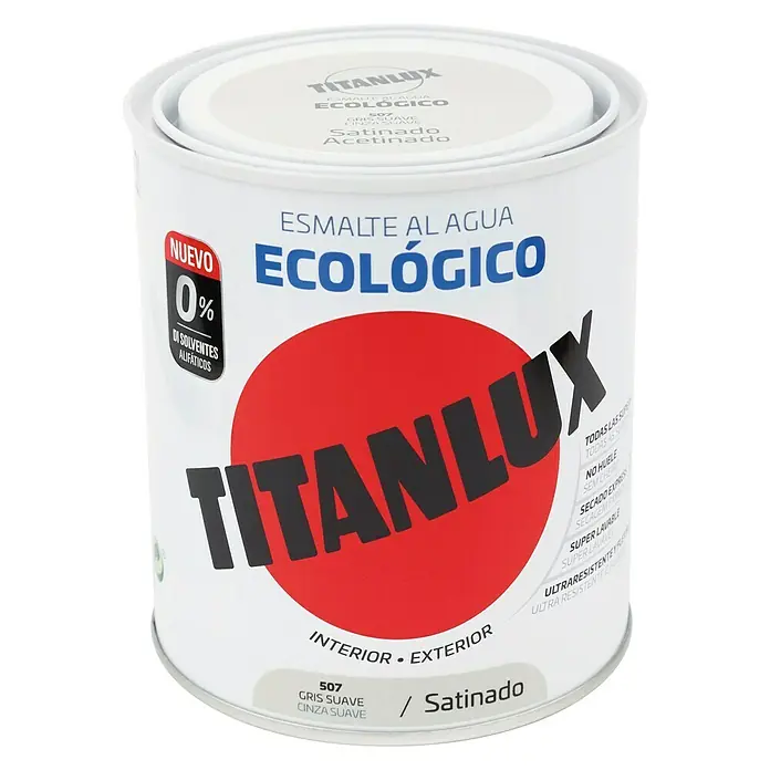 Titanlux Esmalte de color Eco - Gris suave, 750 ml, Satinado