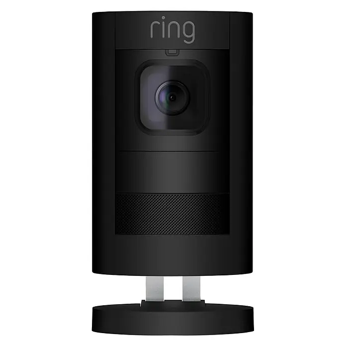 Ring Überwachungskamera Stick Up Cam Wired - 1.920 x 1.080 Pixel (Full HD), Schwarz, Netzanschluss, 2 Wege Kommunikation - Vorderansicht