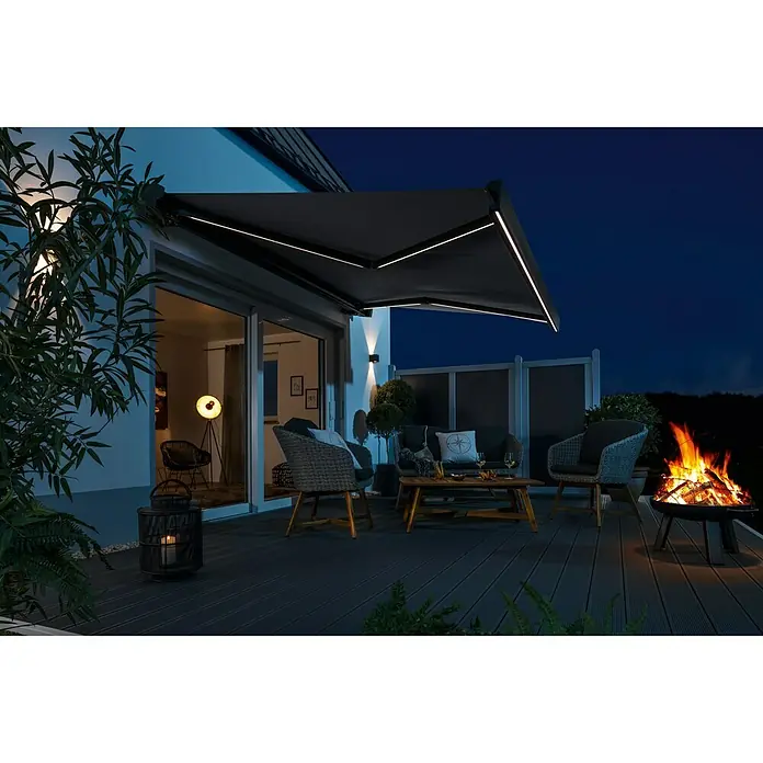 Sunfun LED kazetna tenda - Sive boje, Širina: 5 m, Izvlačenje: 3 m
