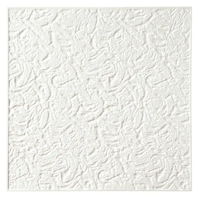 Deckenplatte Dekor 83 - Weiß, 50 x 50 cm, 2 m², Polystyrol - Vorderansicht