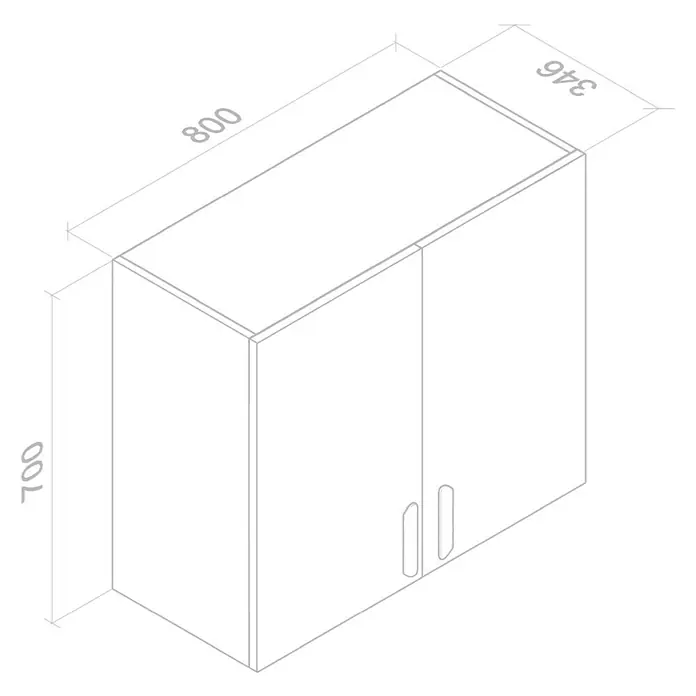 Top Element H Armario alto - L x An x Al: 33 x 80 x 70 cm, Haya