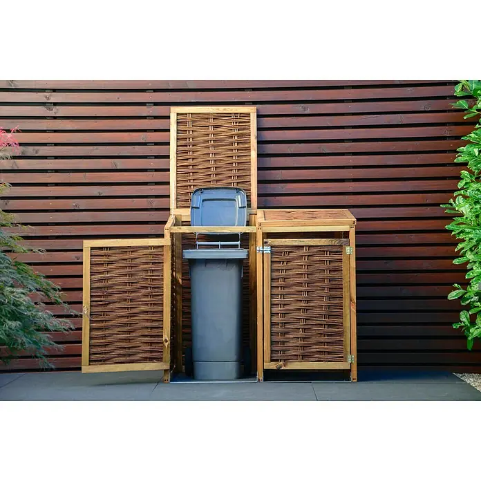 Dobar Mülltonnenbox Verkleidung - 125 x 80 x 115 cm, Geeignet für: 2 Mülltonnen - Stimmungsaufnahme