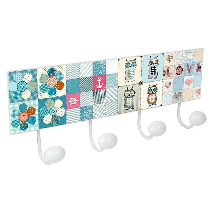 Nesu Perchero 9063 - L x An x Al: 40 x 17 x 7 cm, Número de ganchos: 4 ud., Multicolor