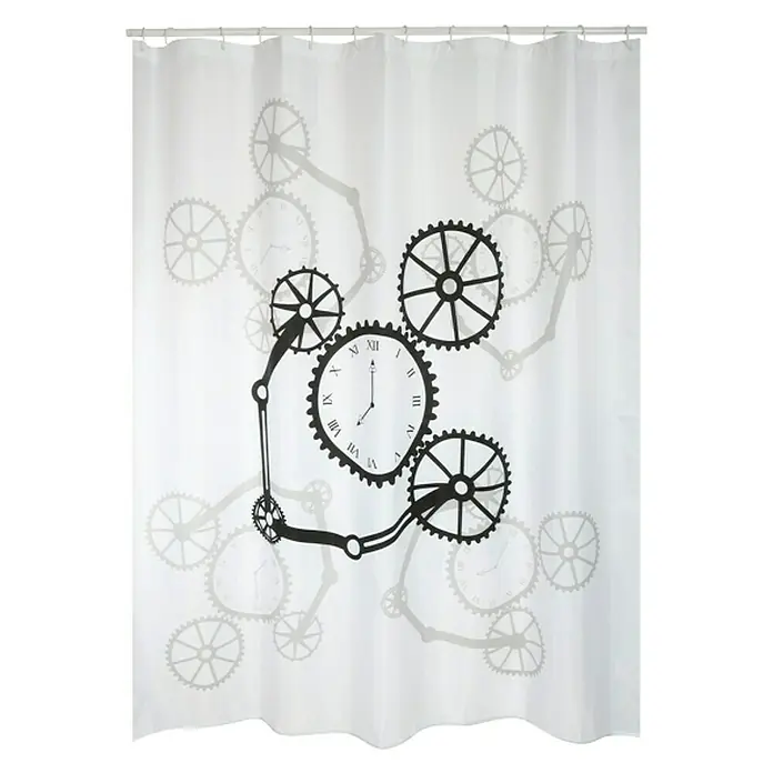 Venus Cortina de baño textil Rotor - An x Al: 180 x 200 cm, Negro/blanco