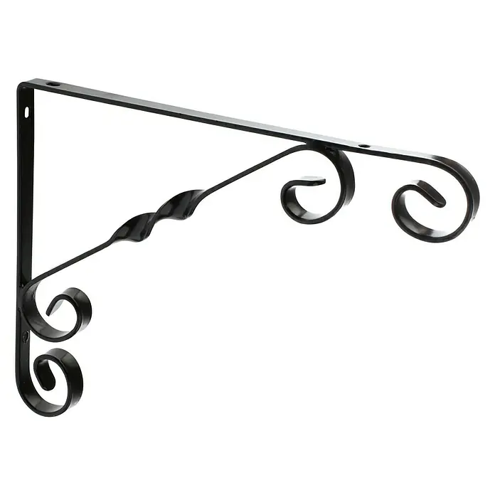 Rei Escuadra de soporte 1475 - L x An x Al: 18 x 23 x 1,2 cm, Carga soportada: 30 kg, Acero, Negro