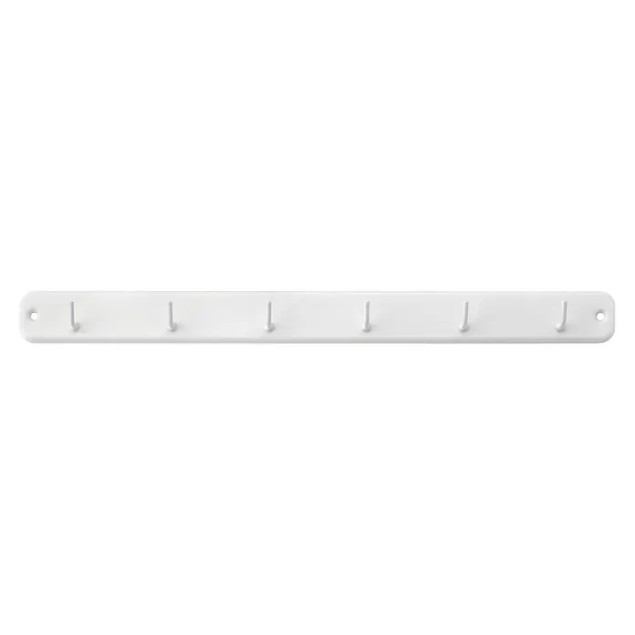 Inofix Perchero 3086 - L x An x Al: 37 x 3,2 x 3 cm, Número de ganchos: 6 ud., Blanco, Acero inoxidable