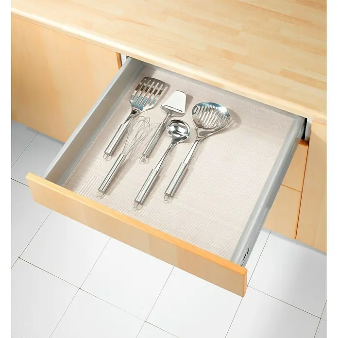 Wenko Estera antideslizante a rayas - Blanco, L x An: 150 x 50 cm