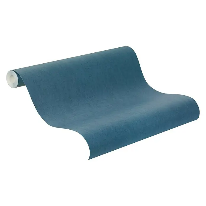 Rasch Bambino Papiertapete - Blau, Uni, 10,05 x 0,53 m - Anwendungsbeispiel