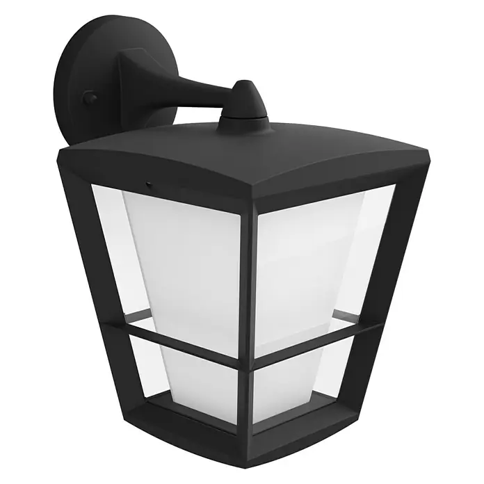 Philips Hue LED-Außenwandleuchte White & Color Ambiance Econic Laternenform - 15 W, 24,4 x 19,4 x 31,2 cm, Schwarz, IP44