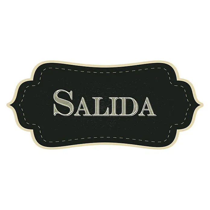 Adhesivos decorativos Entrada Salida vintage - Lámina adhesiva decorativa, 31 x 15 cm, Negro/Beige