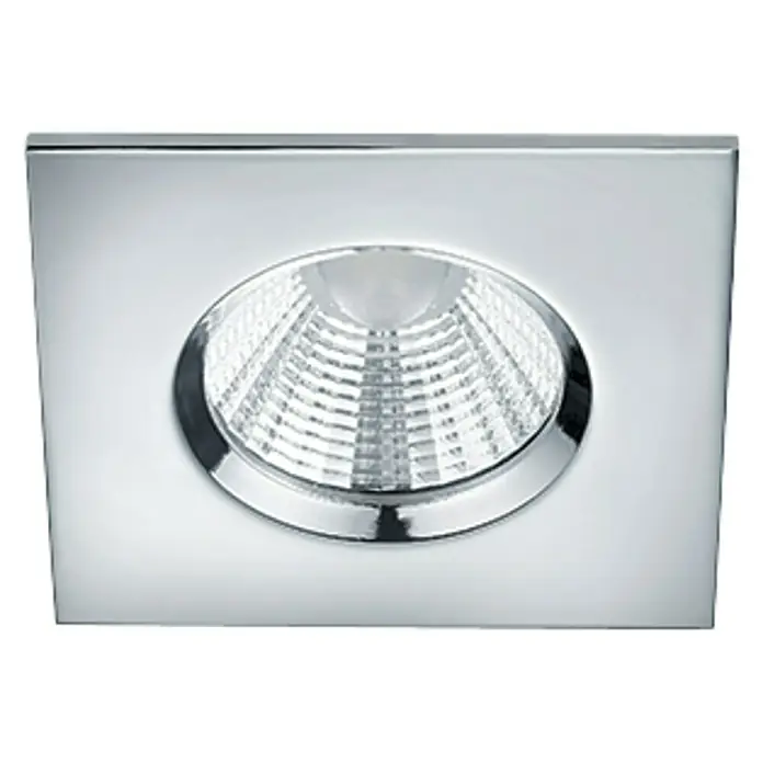 Trio Lighting Foco LED empotrable Zagros cuadrado - 5,5 W, Color de luz: Blanco cálido, Cromo