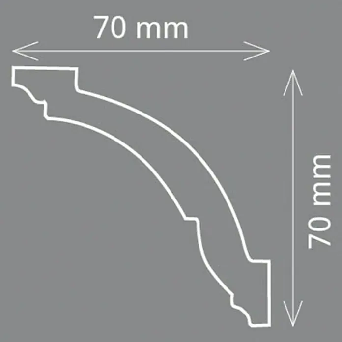 Zierprofil Modern AS - 200 x 7 x 7 cm, Extrudiertes Polystyrol (XPS) - Vorderansicht