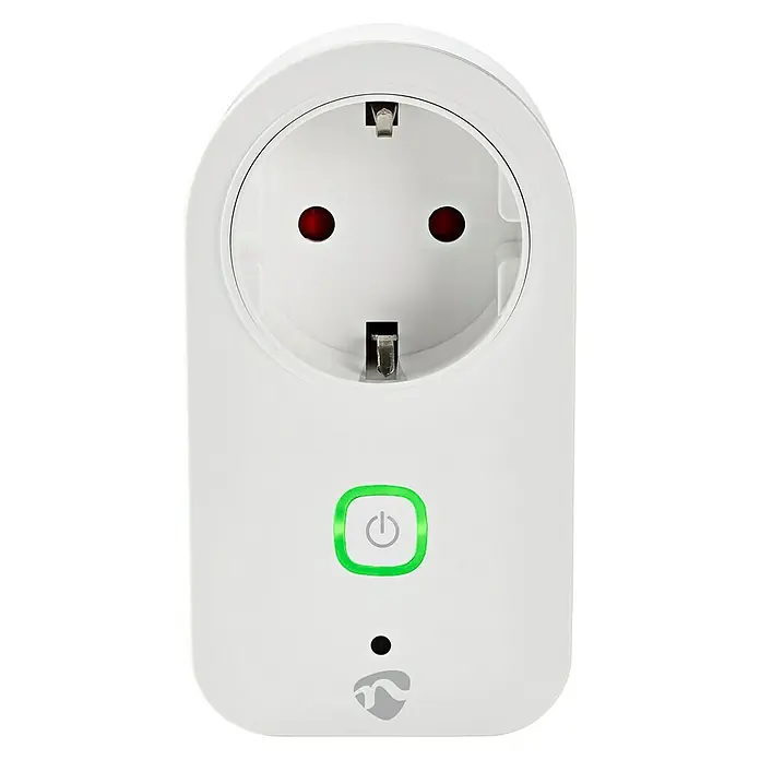Nedis Smartlife WiFi-Schaltsteckdose - Weiß, Max. Anschlussleistung: 3.680 W, 16 A - Vorderansicht