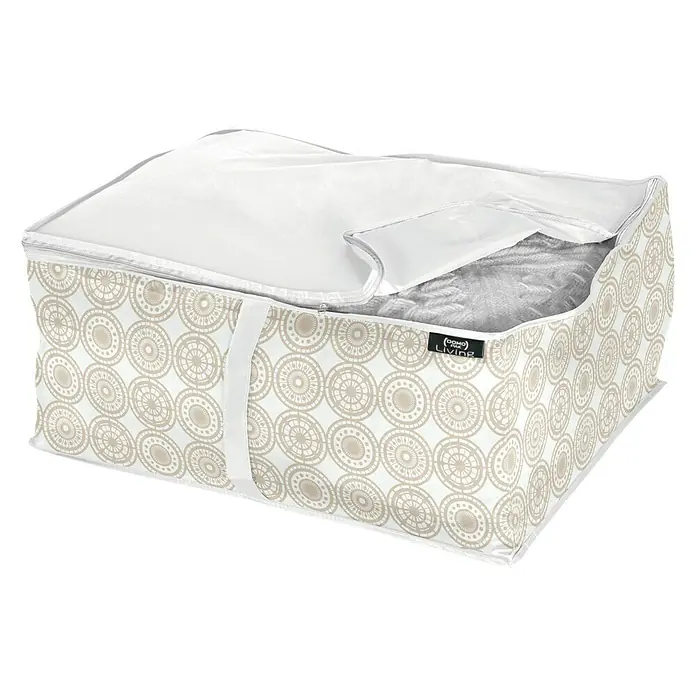 Organizador para mantas Ella - 55 x 45 x 25 cm, Número de compartimentos: 1 ud., Beige