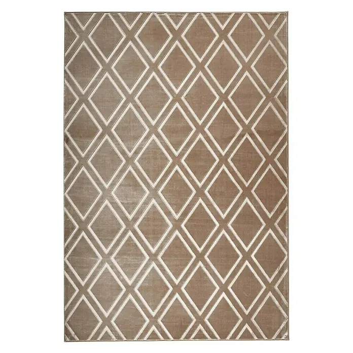 Kayoom Kurzflorteppich Monroe III - Braun, 150 x 80 cm, 100 % Polyester - Ansicht von oben