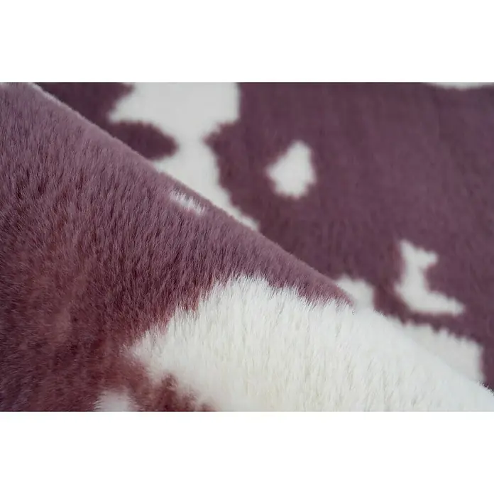 Kayoom Hochflorteppich Kuh - Lilac/Weiß, 230 x 160 cm, 100 % Polyester - Detailaufnahme