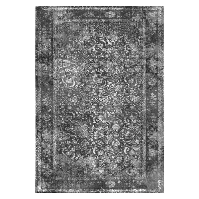 Kayoom Kurzflorteppich Vintage - Anthrazit, 290 x 200 cm, 100 % Polyacryl - Ansicht von oben