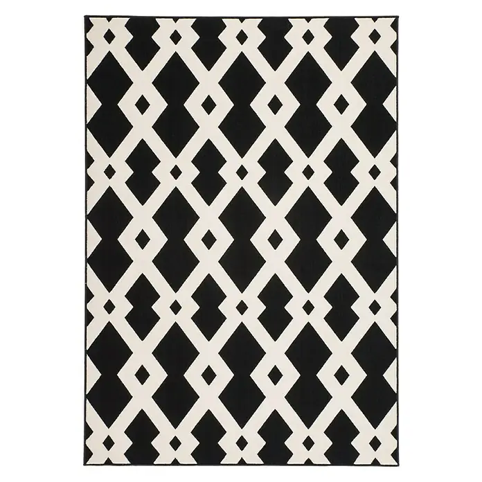 Kayoom Kurzflorteppich Now - Schwarz/Weiß, 290 x 200 cm, 100 % Polypropylen - Ansicht von oben