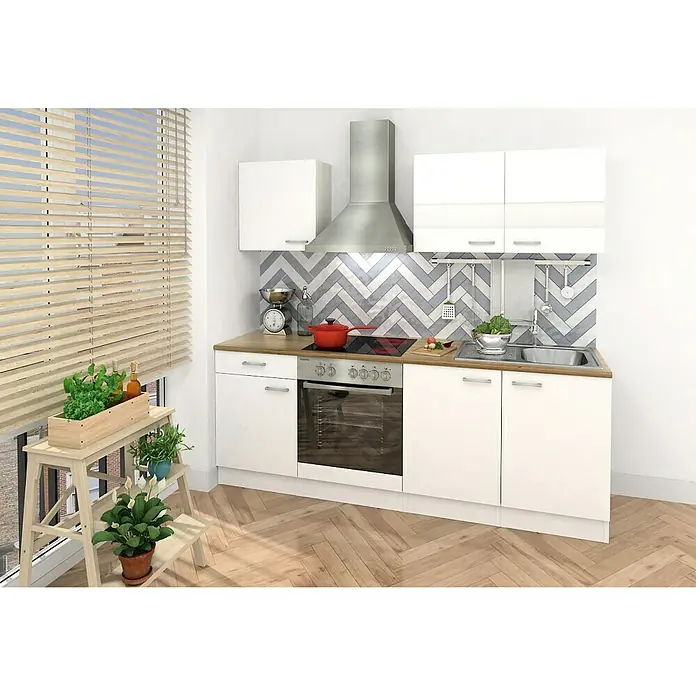 Respekta Cocina compacta KB210WWC - 210 cm, Blanco - Foto ambiente