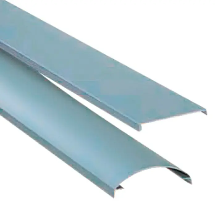 Perfil de bloques de vidrio curvo mate - Plateado, 100 x 8 cm, Material: Aluminio