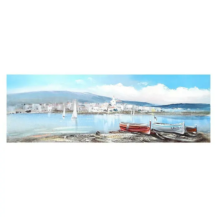 Cuadro pintado a mano - Paisaje playa, An x Al: 120 x 40 cm