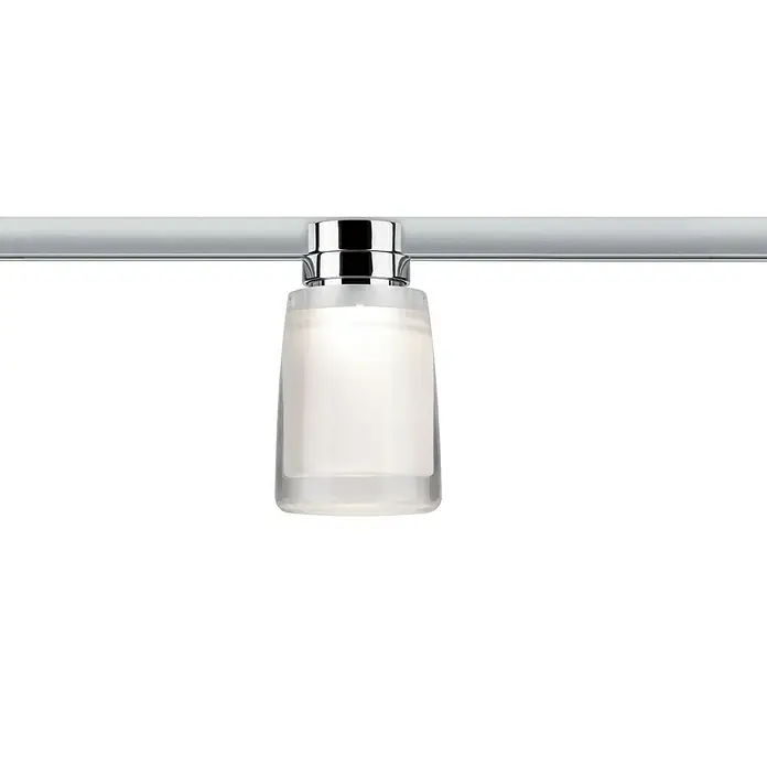 Paulmann URail LED-Spot Safira - 5,2 W, Chrom matt/Transparent/Satin, L x B x H: 8 x 8 x 13,6 cm - Vorderansicht