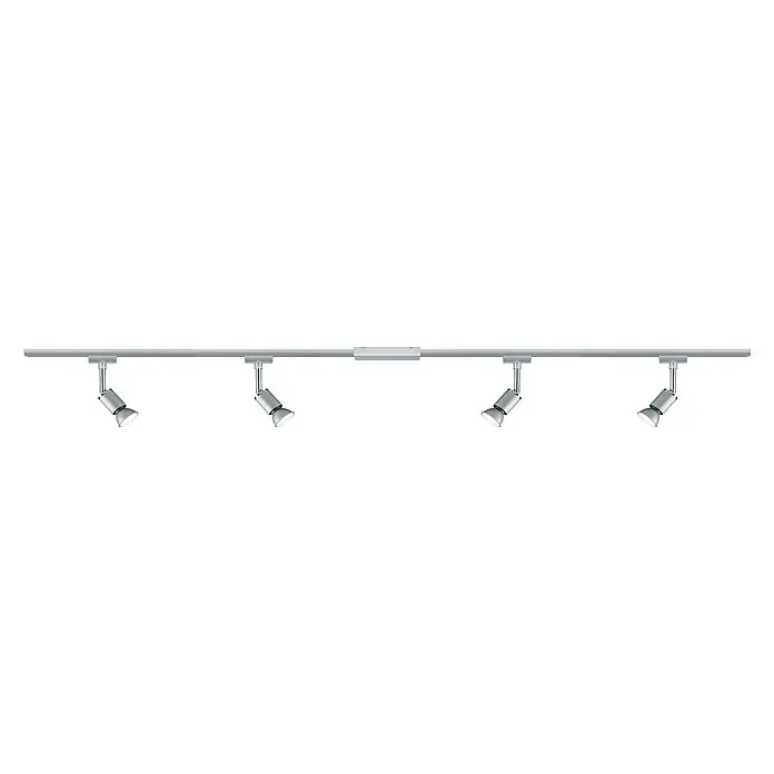 Paulmann URail Deckenstrahler Pure II - 4 x 10 W, Chrom matt, Chrom, L x B x H: 220 x 3,5 x 15,2 cm - Vorderansicht