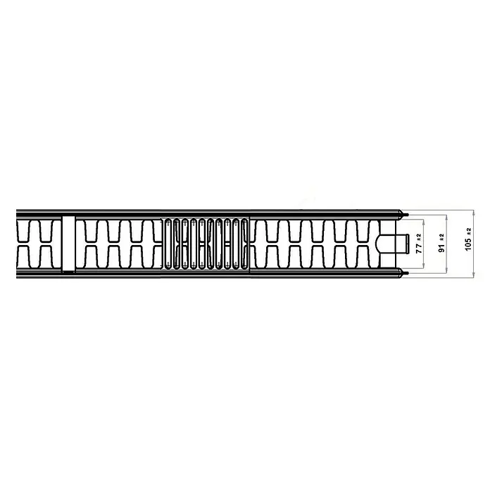 Universal-Flachheizkörper - B x H: 100 x 50 cm, 6-fach, Typ: DK-22, 1.330 W