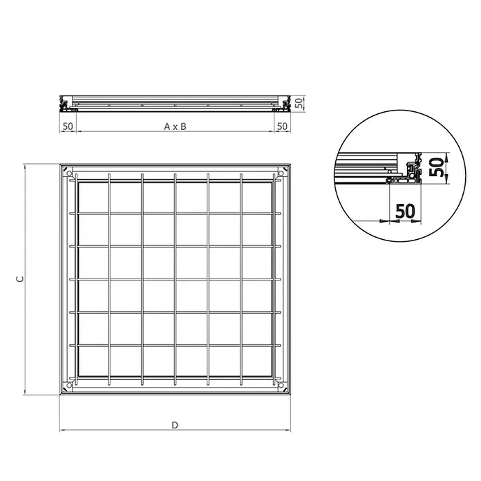 ACO Tapa de registro Toptek rellenable - 300 x 300 mm