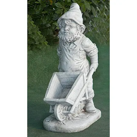 Figura decorativa Enano con carretilla