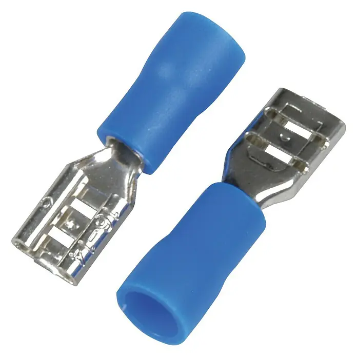 Cartrend Flachsteckhülsen - Breite: 4,8 mm, 20 Stk., Querschnitt: 1 - 2,5 mm², Blau - Ansicht von oben