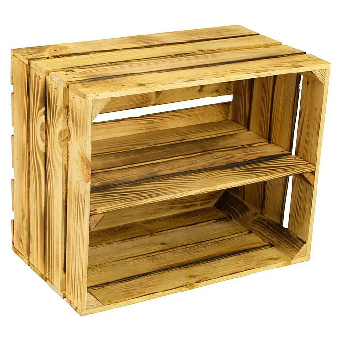 Holzregal Johanna - B x H: 40 x 30 cm, Holz, Braun - Linke Seitenansicht