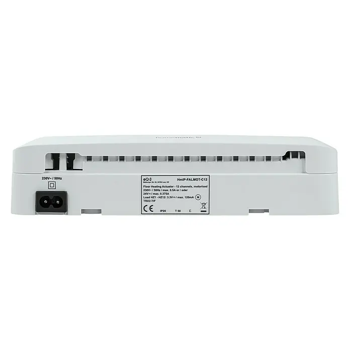 Homematic IP Fußbodenheizungsregler HmIP-FALMOT-C12 - 5,2 x 24,2 x 8,5 cm - Ansicht von unten