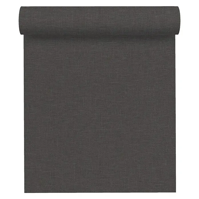 AS Creation Linen Style Vliestapete Meliert - Dunkelbraun, Uni, 10,05 x 0,53 m - Vorderansicht