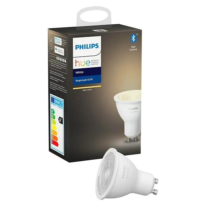 Philips Hue LED-Leuchtmittel White - GU10, 5,2 W, Warmweiß, Dimmbar, 1 Stk. - Linke Seitenansicht
