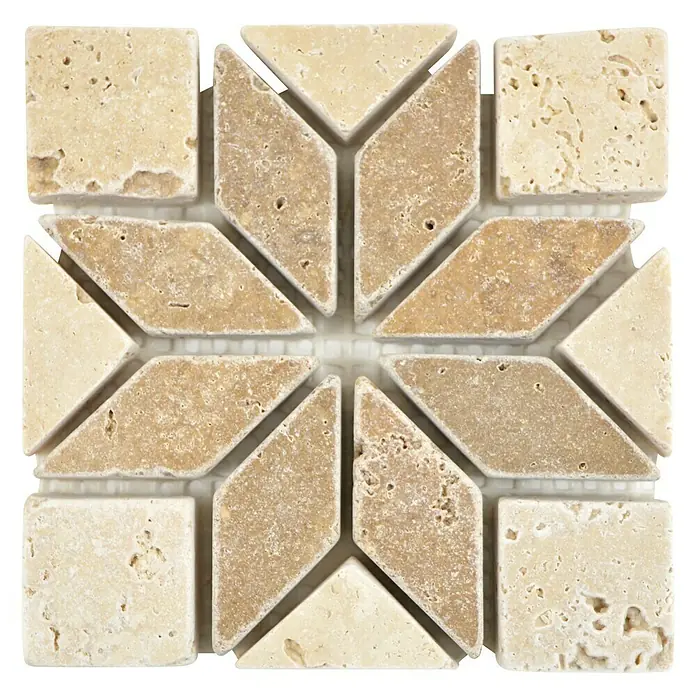 Antikmarmor Dekorfliese Star C5 XND 13025 - 10 x 10 cm, Beige/Braun, Matt - Ansicht von oben