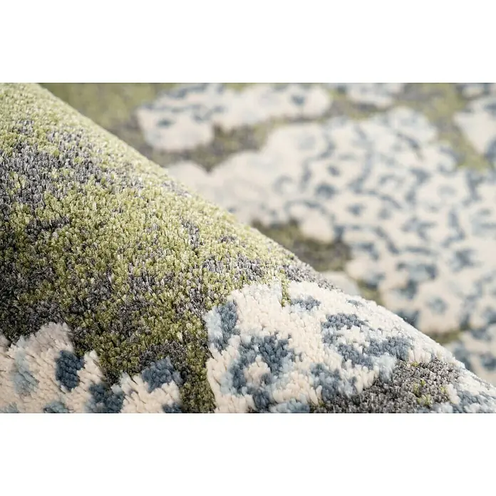 Kayoom Kurzflorteppich Palace II - Grau/Grün, 170 x 120 cm, 100 % Polypropylen - Detailaufnahme