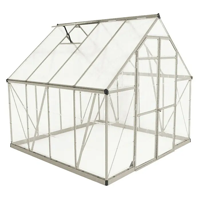 Palram – Canopia Gewächshaus Balance - 247 x 244 x 229 cm, Silber, Transparent