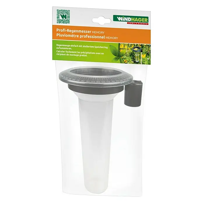 Windhager Regenmesser Memory - L x B x H: 15,8 x 14 x 24,3 cm, Transparent