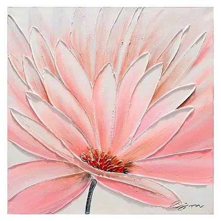Cuadro pintado a mano Dipinto Flor rosa