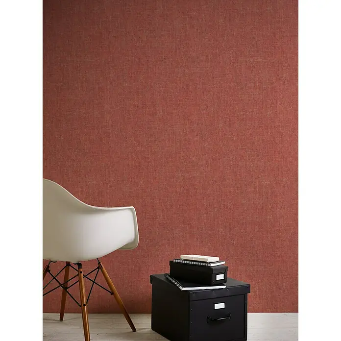 AS Creation Greenery Vliestapete Borneo - Rot, Uni, 10,05 x 0,53 m - Stimmungsaufnahme