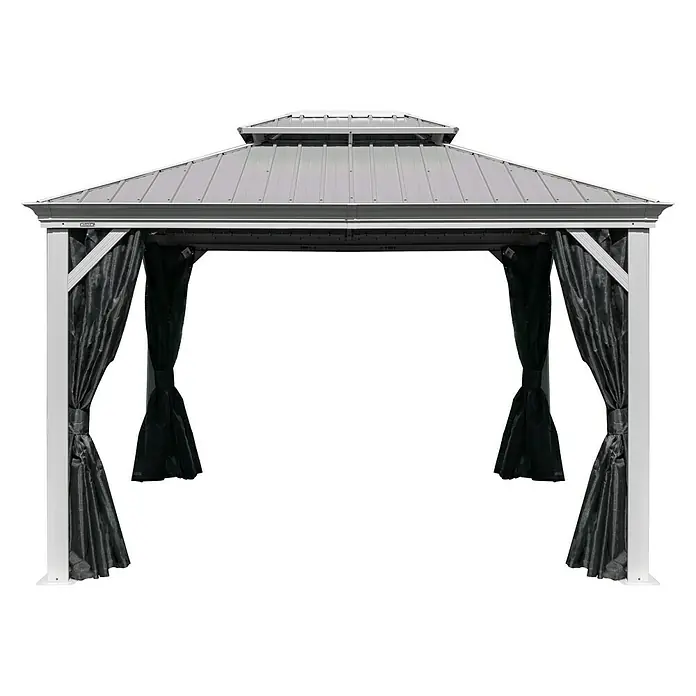 Sojag Pavillon Messina - L x B: 483 x 363 cm, Champagner, Walmdach - Vorderansicht