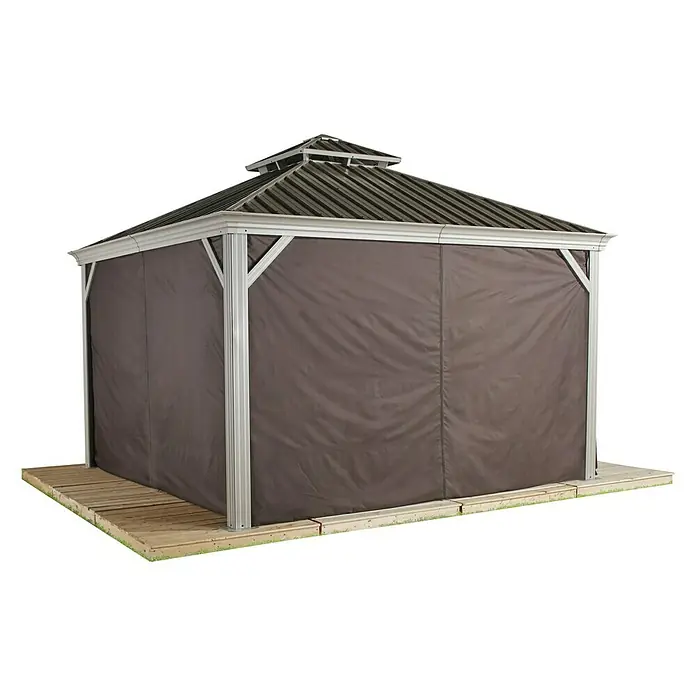 Sojag Pavillon-Seitenwände Messina 12 x 16 - Passend für: Sojag Pavillon Messina 12 x 16, Braun - Linke Seitenansicht