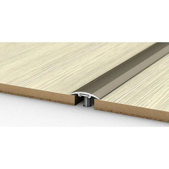 LOGOCLIC Übergangsprofil 201 - Edelstahl matt, 0,9 m x 30 mm, Montageart: Schrauben - Detailaufnahme