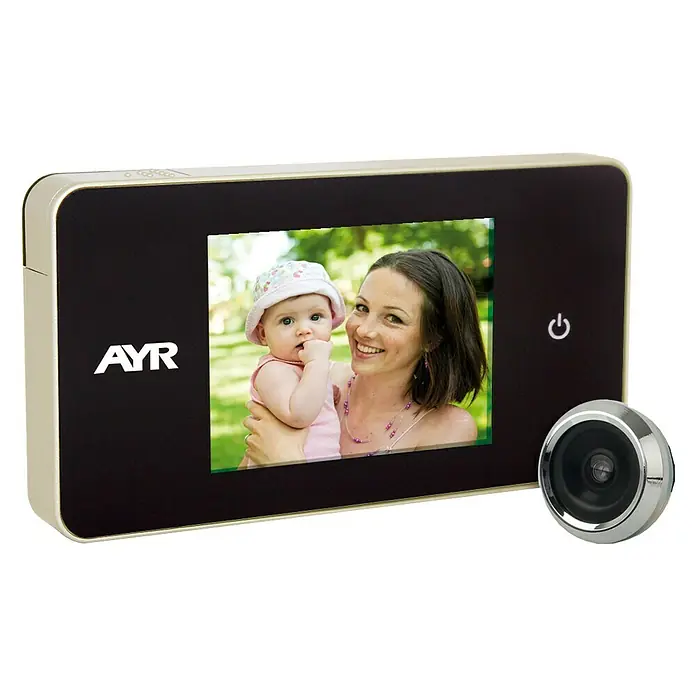 AYR Mirilla digital 756 - Grosor de puerta: 38 mm - 110 mm, Tipo de pantalla: 2,6″ TFT, Cromo