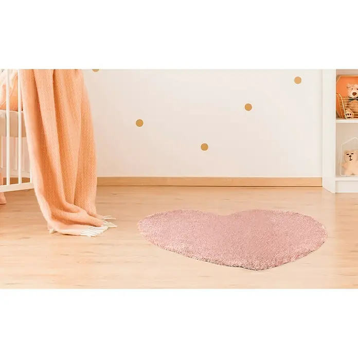 Alfombra Corazón - Rosa, 80 x 80 cm, 100% poliéster microfibra