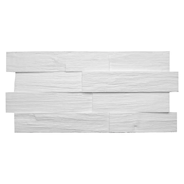Zidna obloga Wood - Bijele boje, Izgled drva, 50 cm x 20 cm x 20 mm - Pogled sprijeda